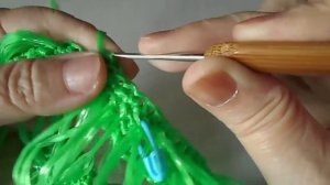 Мочалка крючком узором из вытянутых петель #ЛюдмилаТен