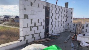 СТРОИТЕЛЬСТВО ДОМА ИЗ ГАЗОБЛОКА стены газоблок 300мм Д500 + кирпич облицовочный ч 7