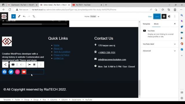 Add Social Icons in Footer in WordPress| Links| Beta Editor|2022|WordPress Tutorial for Beginners