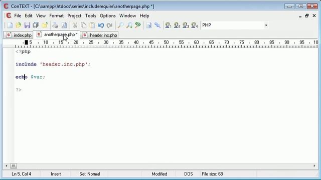 Beginner PHP Tutorial - 42 - include and require Functions
