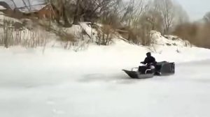 Самодельный мотобуксировщик - толкач