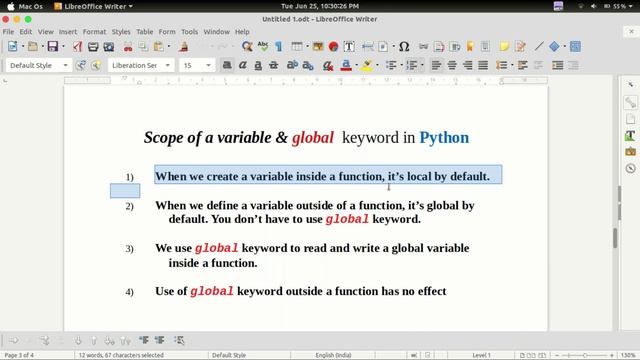 Scope of a variable & global  keyword  | Python Tutorial 7 | Python Tutorial in Malayalam