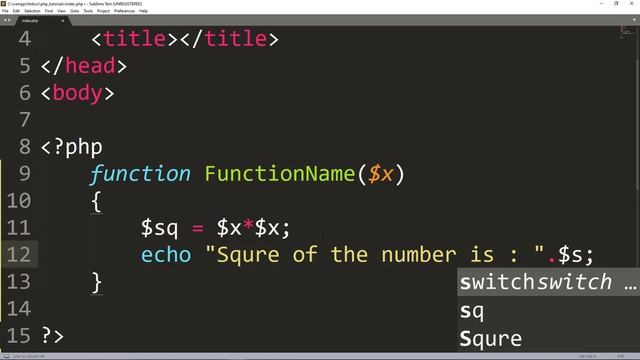 21: User Defined Functions in PHP | PHP Programming Tutorial for Beginners in Sinhala