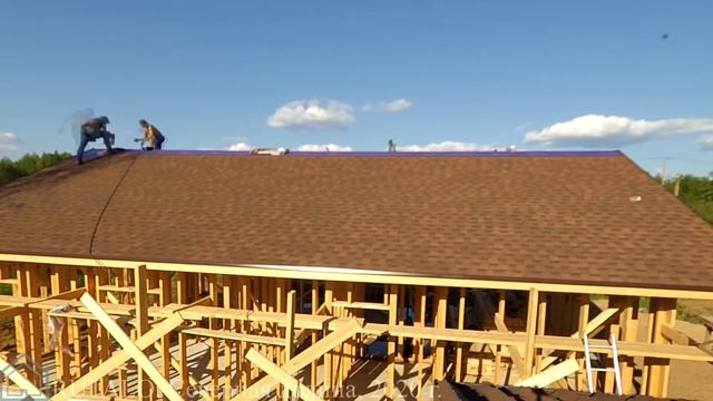 Time lapse, монтаж гибкой черепицы, нарезка драконий зуб. смотреть онлайн