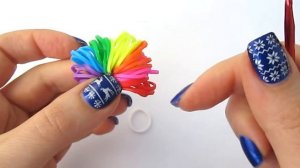 НАБОР ЛЕНТЯЙ (браслет, кольцо, брелок) из резинок на крючке без станка | Rainbow Loom Charm