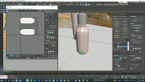 Текстурирование бутылочки с пипеткой с помощью Unwrap UVW Развертка
