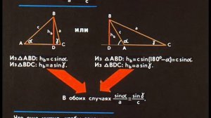 Соотношение сторон и углов в треугольнике. Диафильм по геометрии для IX класса