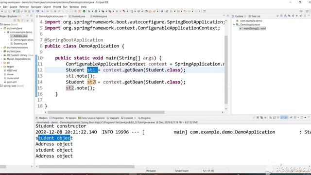 Spring boot dependency injection @Scope annotation | Spring boot Tutorial part 5.