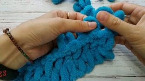 Двусторонний узор "Волна с объемными полосами" из Alize Puffy