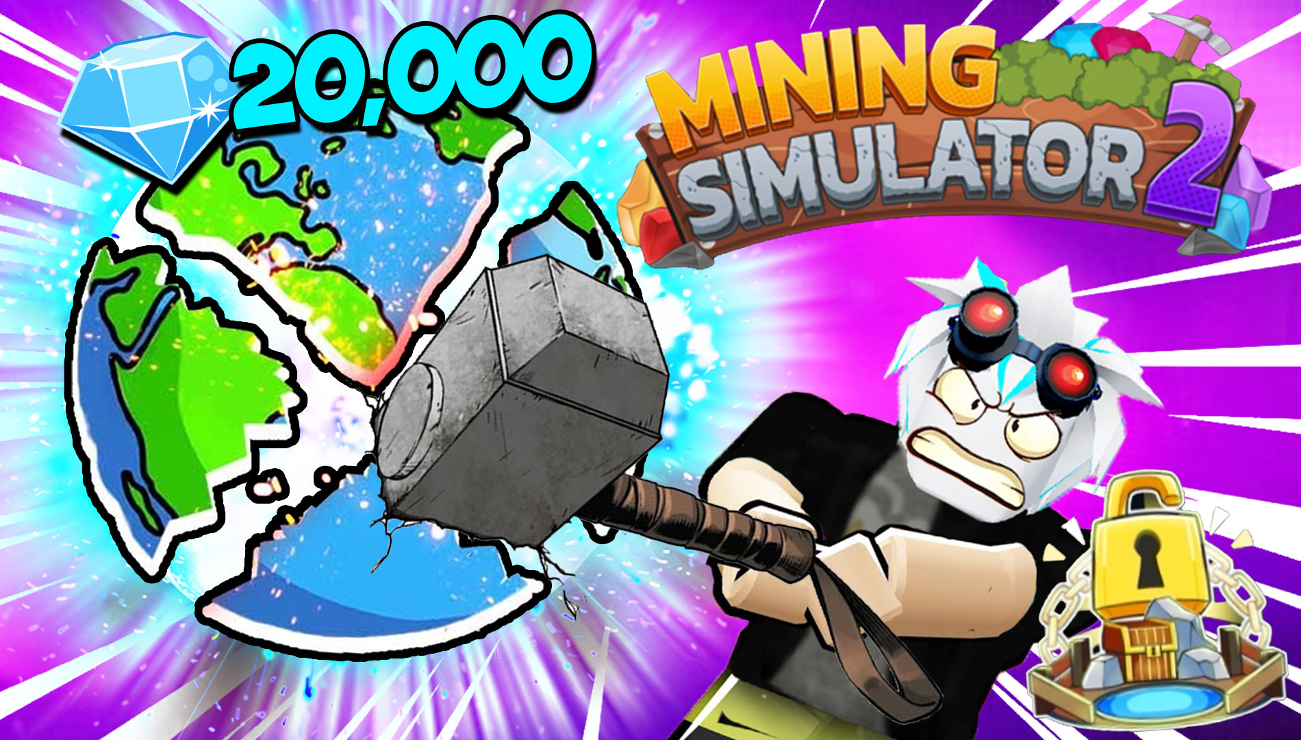 ПОЛУЧИЛ МОЛОТ ТОРА И РАЗГРОМИЛ ПЛАНЕТУ НА РЕСУРСЫ! 20000 ГЕМОВ ЗА 2 КЛИКА! ROBLOX Mining Simulator 2