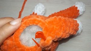 Вяжем  Лисичку Крючком из Плюшевой Пряжи. Мастер Класс Для Начинающих.Часть №1