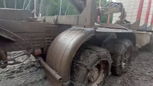 Цепи не помогли. Вольво лесовоз