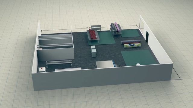 Схема размещения оборудования в цехе стирки ковров ?