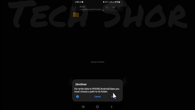 ZArchiver Fix For write data to PHONE/Android you must choose a path to its folder Problem Solve