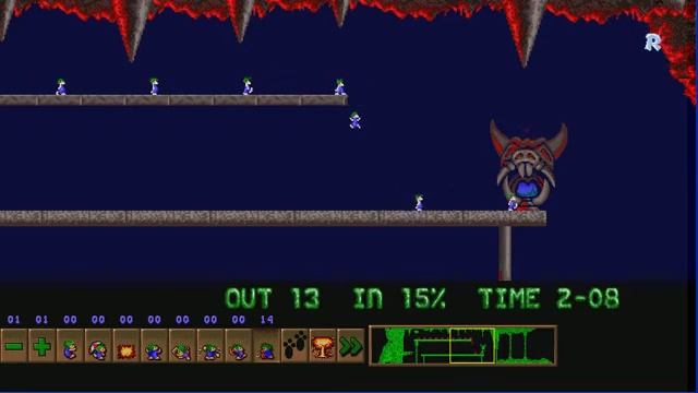 Lemmings solution: Fun 13 - We all fall down смотреть онлайн