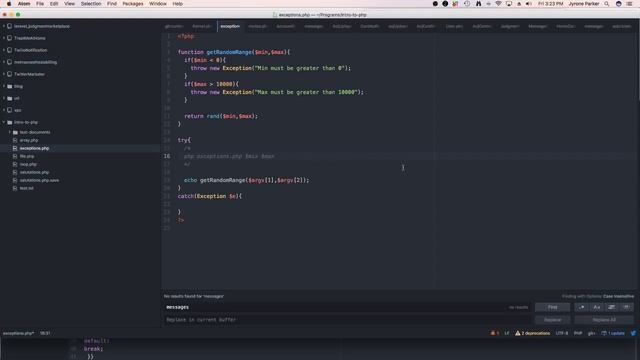 Jyrone Parker Live - Exceptions/Error Handling