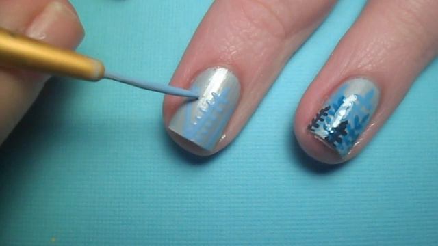 Ombré Fern Silhouette Nail Art