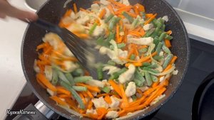 Удон с КУРИЦЕЙ и ОВОЩАМИ. Быстрый ужин за 20 минут