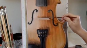 How To Paint A Violin / An Oil Painting Of A Pleasant Violin On Canvas