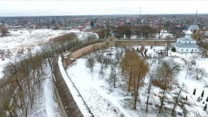 Город Порхов обзор с высоты птичьего полета / Псковская область