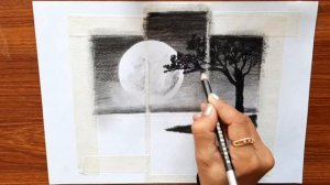 Easy Drawing Ideas | Black and White Scenery Drawing for Beginners | Beautiful Drawing of Nature