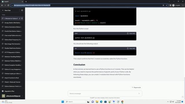 Find out how to use a python function in a C module