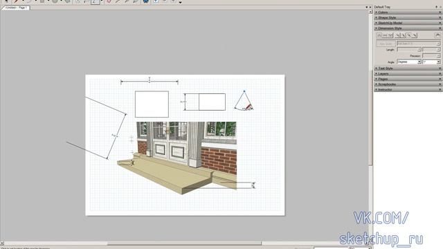 SketchUp    Layout 3   Стили размеров и текста  Урок 4