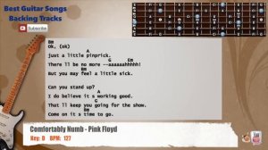 🎸  Comfortably Numb - Pink Floyd Guitar Backing Track with vocal, chords and lyrics