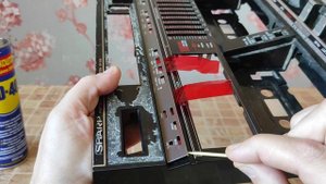Sharp WF-939 переклеиваем накладки лицевой панели