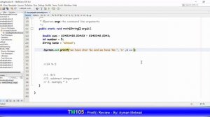 TM105 Printf() Review by/ Ayman Metwali