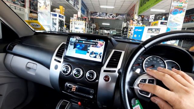 Mitsubishi Pajero Sport ตดตงจอ Android 9 นวตรงรน แบบเสยบปลก