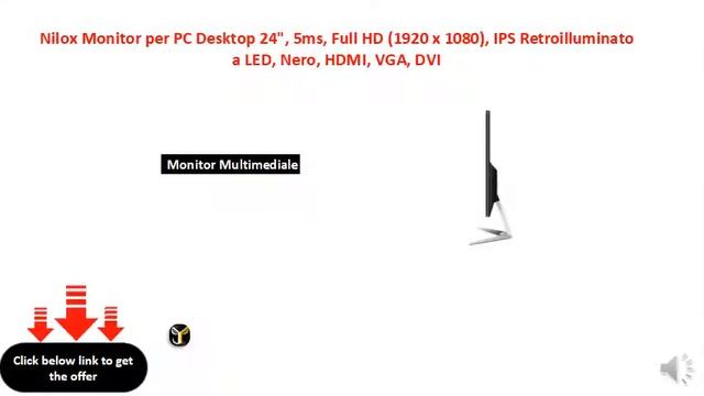 Nilox Monitor per PC Desktop 24, 5ms, Full HD (1920 x 1080) смотреть онлайн