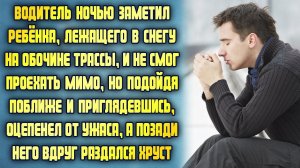 Водитель увидел ребёнка, лежащего в снегу на обочине трассы, а когда подошёл, оцепенел от ужаса...