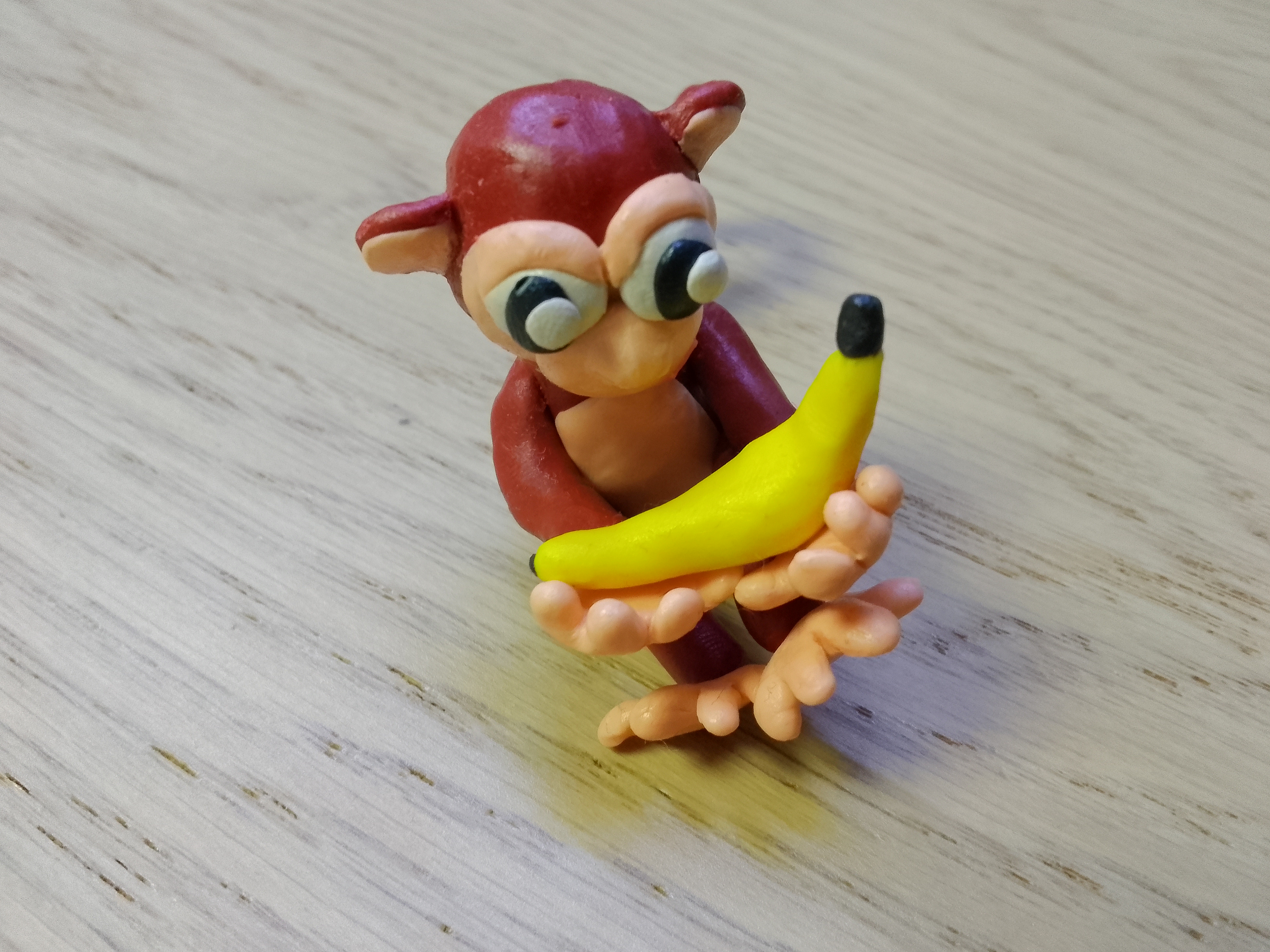 лепка обезьяна с бананом. коллекция лепки