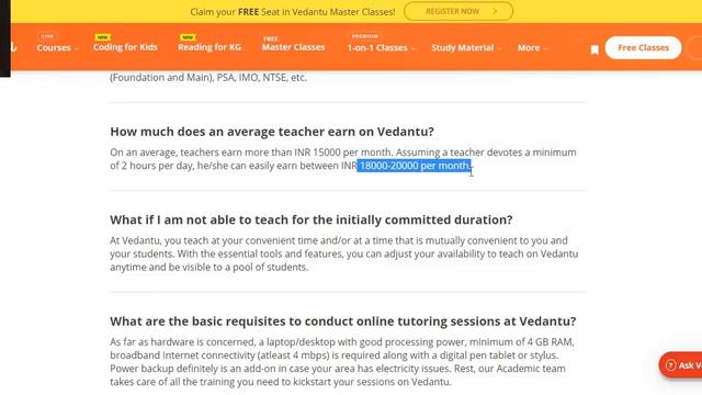 Online Teaching I Vedantu Recruitments 2021 I SALARY 75000 Rs + I Work From Home I No Exam I No Fee смотреть онлайн