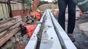 Дом в одиночку  1 год. Фундамент . Армирование  рядов.Отмостка.Гараж