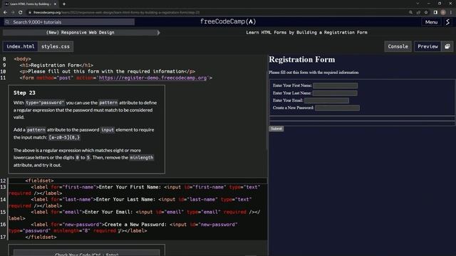 (ARCHIVED) Learn HTML Forms by Building a Registration Form - Step 23