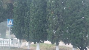 Дорога из Нового Афона  (Абхазия) в сторону города Сухум   /   Обзор из автобуса