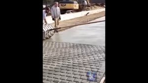 Лайфхак. Эффект имитации брусчатки на бетоне