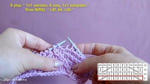 Рельефный узор Ромбы 516 Узоры спицами