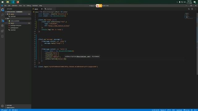 Discord.js - 3 How to make embed message in discord with discord.js