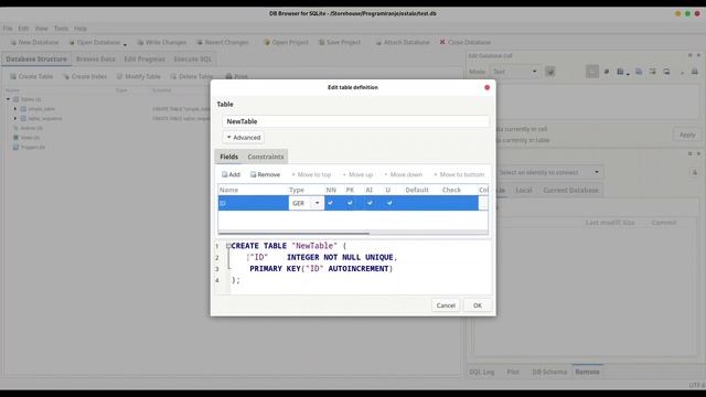 SQL - Create Table Form in DB Browser for SQLite смотреть онлайн