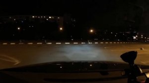 Светодиодные лампы H7 ближний свет с ПТФ HB4  тест на дороге