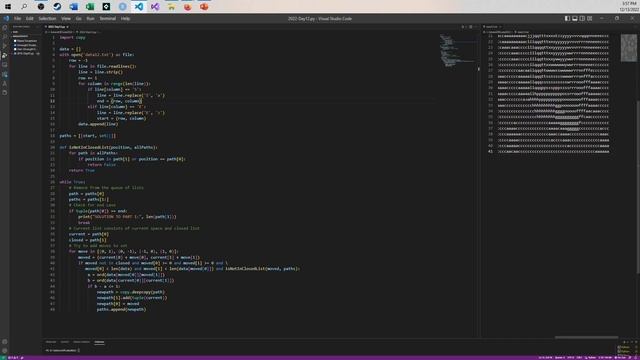 Python Solution - Advent of Code 2022 - Day 12 - Part 1 - Hill Climbing Algorithm смотреть онлайн
