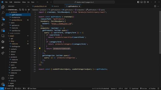 RTK (Redux Toolkit) + Next.js + createAPI + createSlice + Typescript + RTK Query + Search + Filter