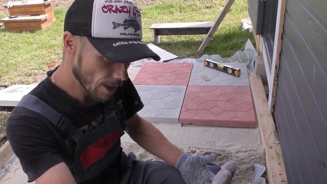 Укладка тротуарной плитки (организация входной зоны для бытовки) смотреть онлайн