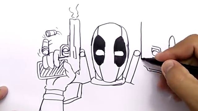 VERY EASY ! how to turn words DEADPOOL into CARTOONS for KIDS / learn how to draw
