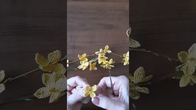 Kwiaty forsycji ( szydełkowe) / Flowers of forsythia ( crochet tutorial).No 1 смотреть онлайн