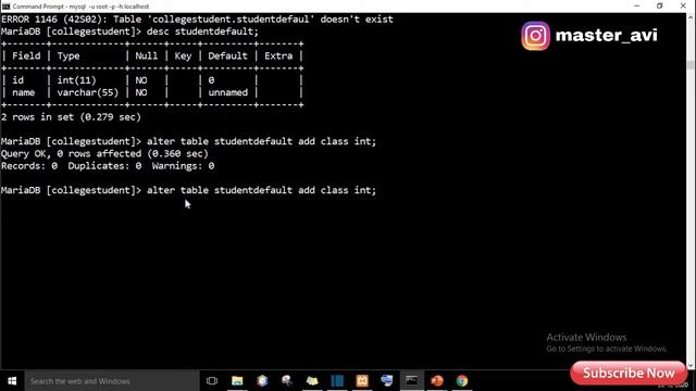 lecture 7 add and delete column from table  || SQL & MySQL tutorial in Hindi 2021