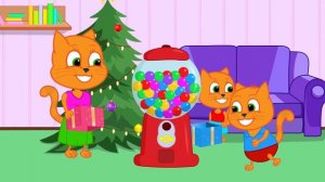 Cats Family in English - Fast Food For Athletes Cartoon for Kids